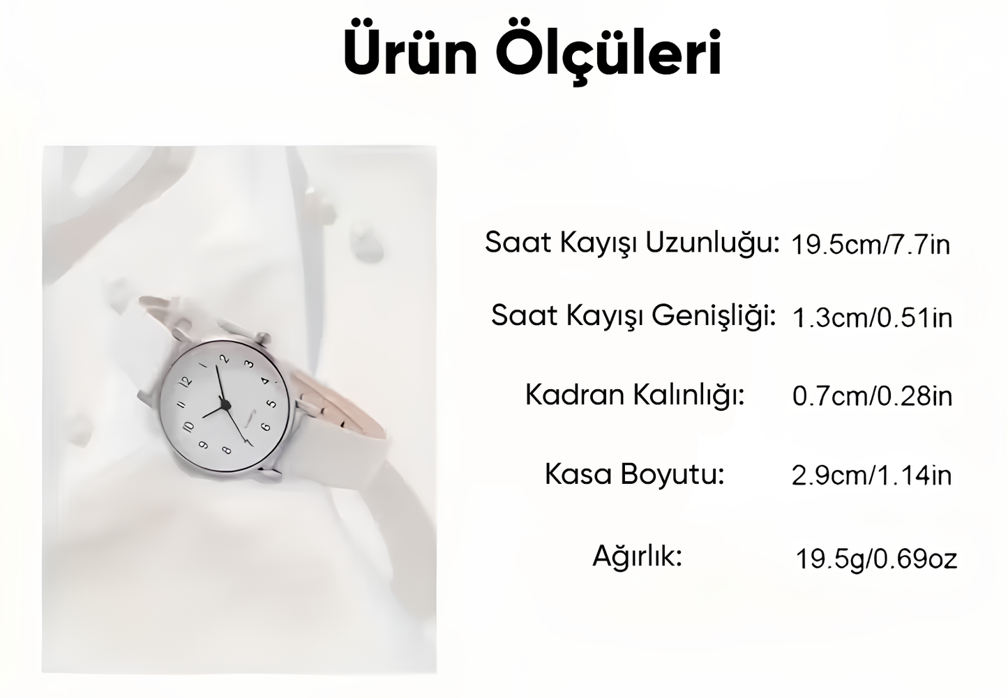 Dilove Kadın Kuvars Saat & Bileklik Seti – Beyaz Deri Kayışlı Şık Kombin