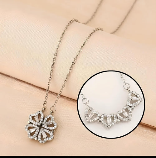 Dilove Çelik Gümüş Açılır Kapanır Kadın Kolye – Zarif ve Şık Model