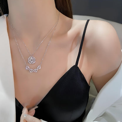 Dilove Çelik Gümüş Açılır Kapanır Kadın Kolye – Zarif ve Şık Model