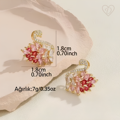 Dilove Kristal Taşlı Çiçek Kadın Küpe – Moda ve Hediyelik Aksesuar