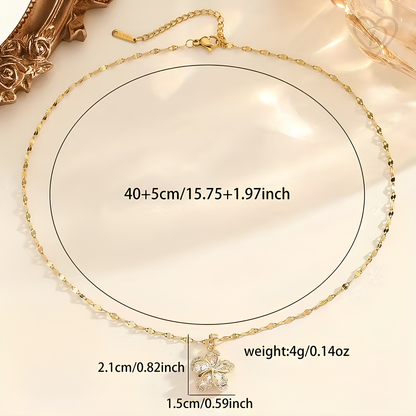 Dilove Kristal Taşlı Çiçek Kolye – Günlük ve Özel Günler İçin