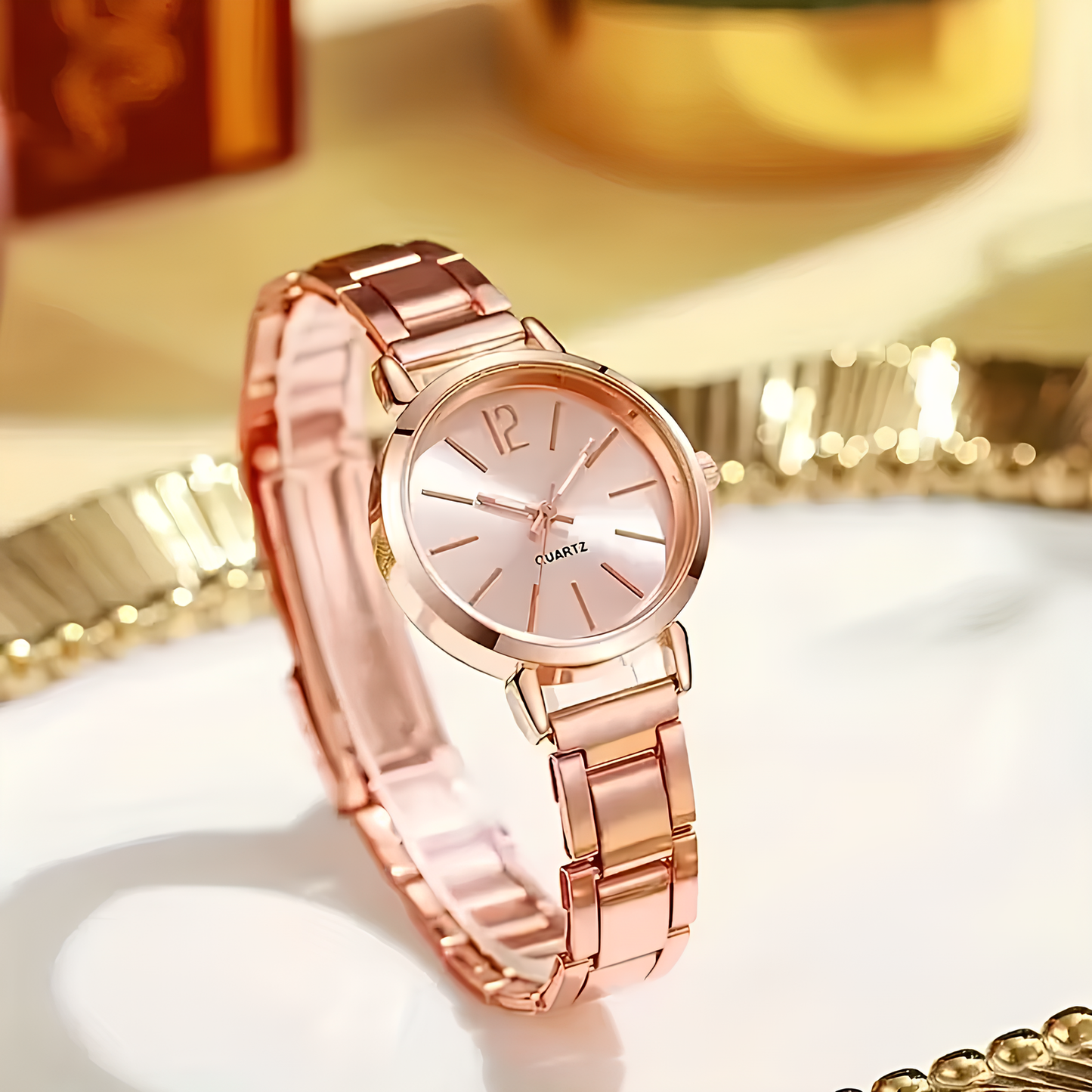 Dilove Kadın Kuvars Saat & Takı Seti – Şık 6’lı Kombin