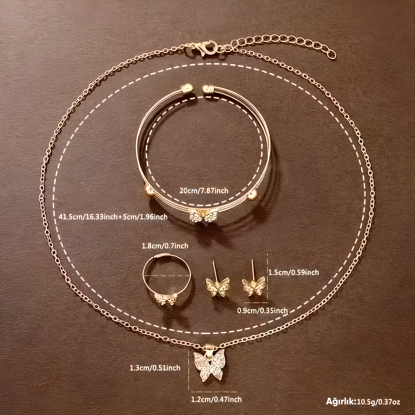 Dilove Kadın Kuvars Saat & Takı Seti – Şık 6’lı Kombin